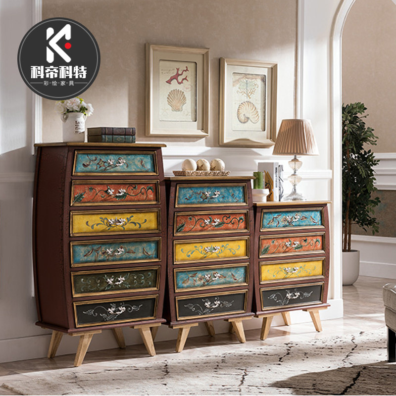 American Country Seven-Bucket Five-Bucket Locker Six-Bucket Cabinet Cabinet Cabinet Cabinet Cabinet Cabinet Bedroom Furniture