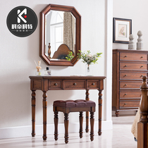 American solid wood dressing table bedroom Princess single small luxury makeup table floating window simple European dressing table