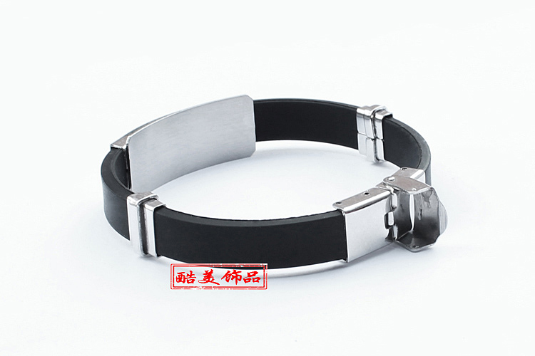Vòng đeo tay thời trang Hàn Quốc có thể được khắc titan thép silicone nam và nữ vòng đeo tay tùy chỉnh học tập món quà trang sức tay vòng tay đá phong thủy