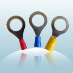 National standard 0 7mm red copper RV1 25-5S round insulation terminals OT type RV1-5 cold pressure terminals 22-16