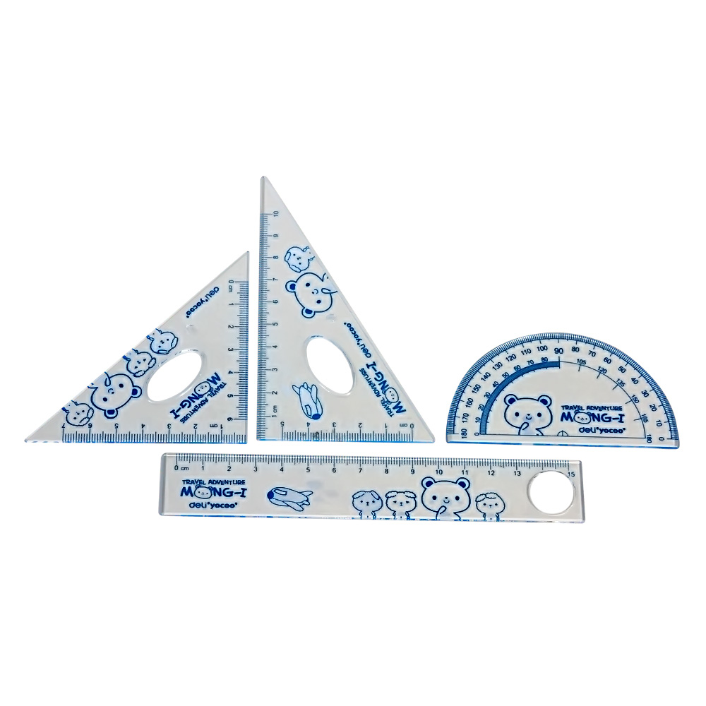 Powerful 9595 set ruler student multi-function combination ruler ruler triangle ruler protractor four-piece set of learning stationery
