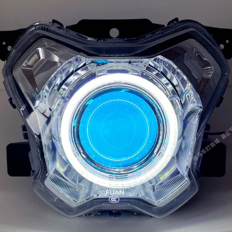 Applicable Yamaha Faying 125 modified headlight assembly Three-inch LED double light lens headlights Angel Eye-Taobao