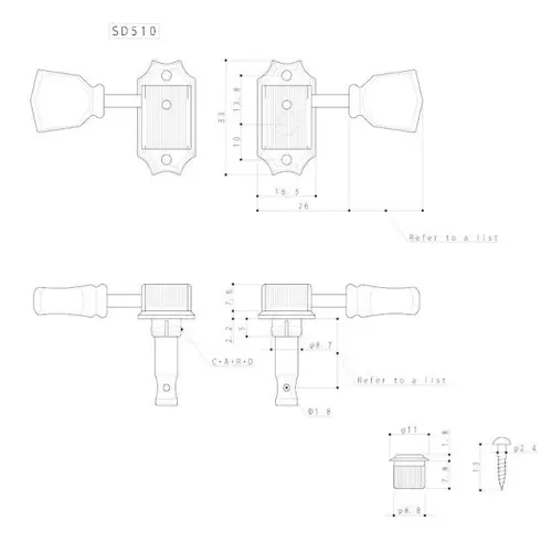 Оригинальный Nissan Gotoh SD510-SL HAPM 3X3 Jade Self-Unlick Guitar String Кнопка