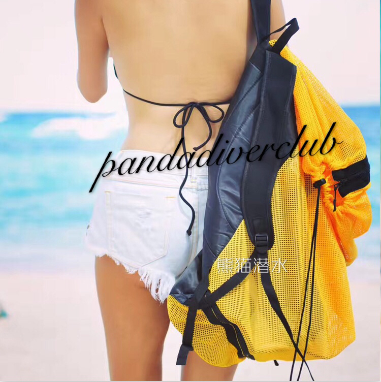 cocoloa mesh bag Dive bag Double shoulder bag Package Web bag Web bag Fins bag equipped with bag