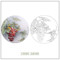 Gongbi painting white sketch manuscript Yu Wenpu grape Tianniu physical white paper hook line print draft size optional-WP02