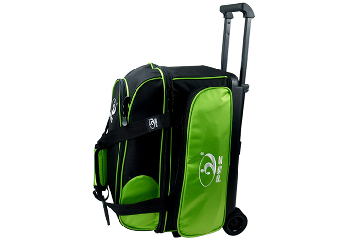2017 new boutique 1680 DPBS bóng đôi drawbar bowling túi bowling bag hai túi bóng màu xanh lá cây Trò chơi bowling cho trẻ mầm non