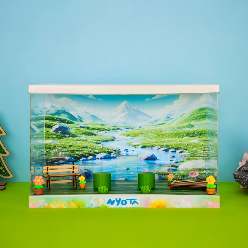 Подходящий для Bubble Mart Nyota Four Seasons Series модель слепая коробка хранение тема сцен display box украшения