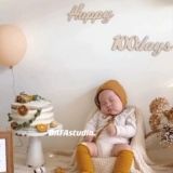 Лесной стиль ins 100-дневный ребенок устраивает 100-дневное деревянное украшение на день рождения, фото, памятный реквизит