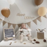 Лесной стиль ins 100-дневный ребенок устраивает 100-дневное деревянное украшение на день рождения, фото, памятный реквизит