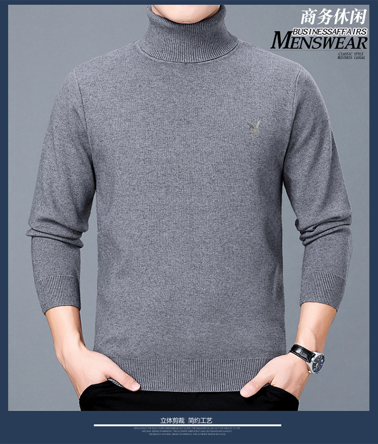Mùa thu và mùa đông anh chàng áo len cashmere nam trung niên cao cổ áo len dày ấm áp áo len cha áo len áo khoác jean nam