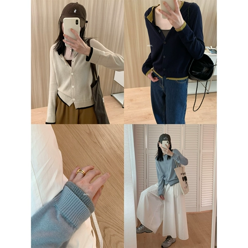 elielim Комплект, тонкий дизайнерский свитер, трикотажный кардиган, тренд сезона