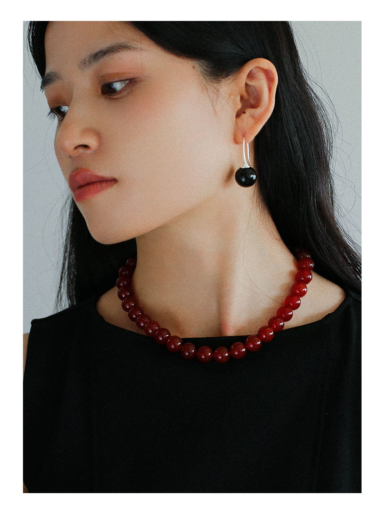 JEWELRY紅瑪瑙女小眾手工串珠