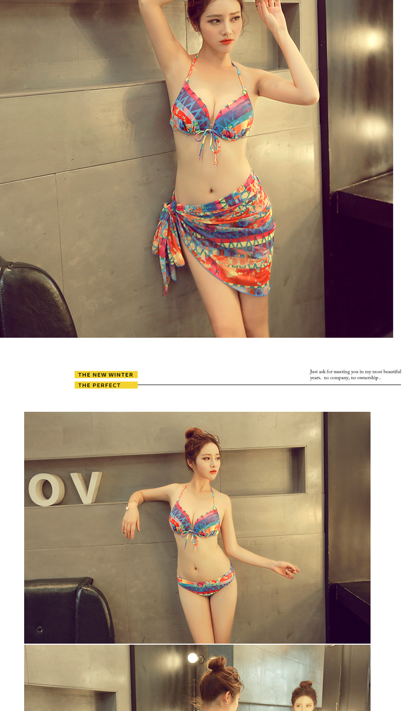 Bộ đồ bơi bikini ngực nhỏ của phụ nữ tập hợp áo ba lỗ 2018 mới quyến rũ của Hàn Quốc ao tam xuan thu