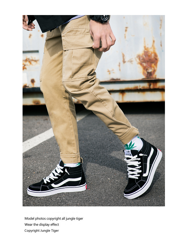 JUNGLETIGER Jungle Tiger Japan Tide thương hiệu quần âu xu hướng đường phố nhiều túi rạng rỡ quần jogger kaki nam