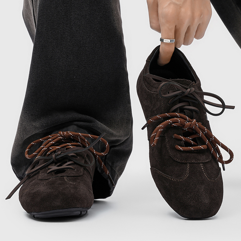 Men's Brown Flat Minimalist Training Shoes, Sports Football Shoes, Outdoor Casual Retro Commuting Shoes, Forrest Gump Shoes