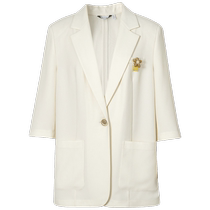 Poetry Fan White Career Sense Commuter Suit Jacket 2024 Summer New Pop-Looking Little Guy West Suit Jacket