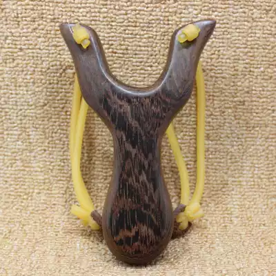 Solid wood slingshot Professional slingshot Chicken wing wood slingshot reinforced flat rubber band Stainless steel bead metal device