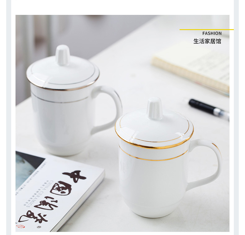 Jingdezhen ceramic cups home office ipads China and meeting with cover glass cup 10 only suit the cup the custom LOGO