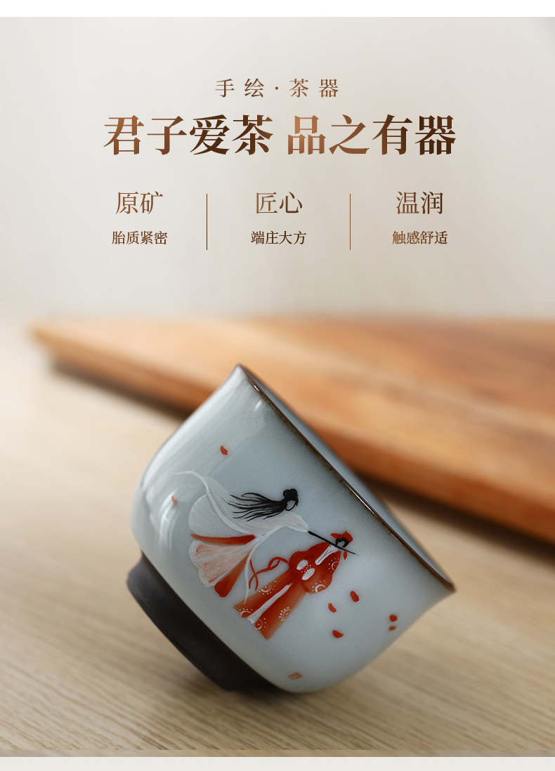 Jingdezhen ceramic up single cup sample tea cup home master cup kung fu tea set hand - made creative move cups