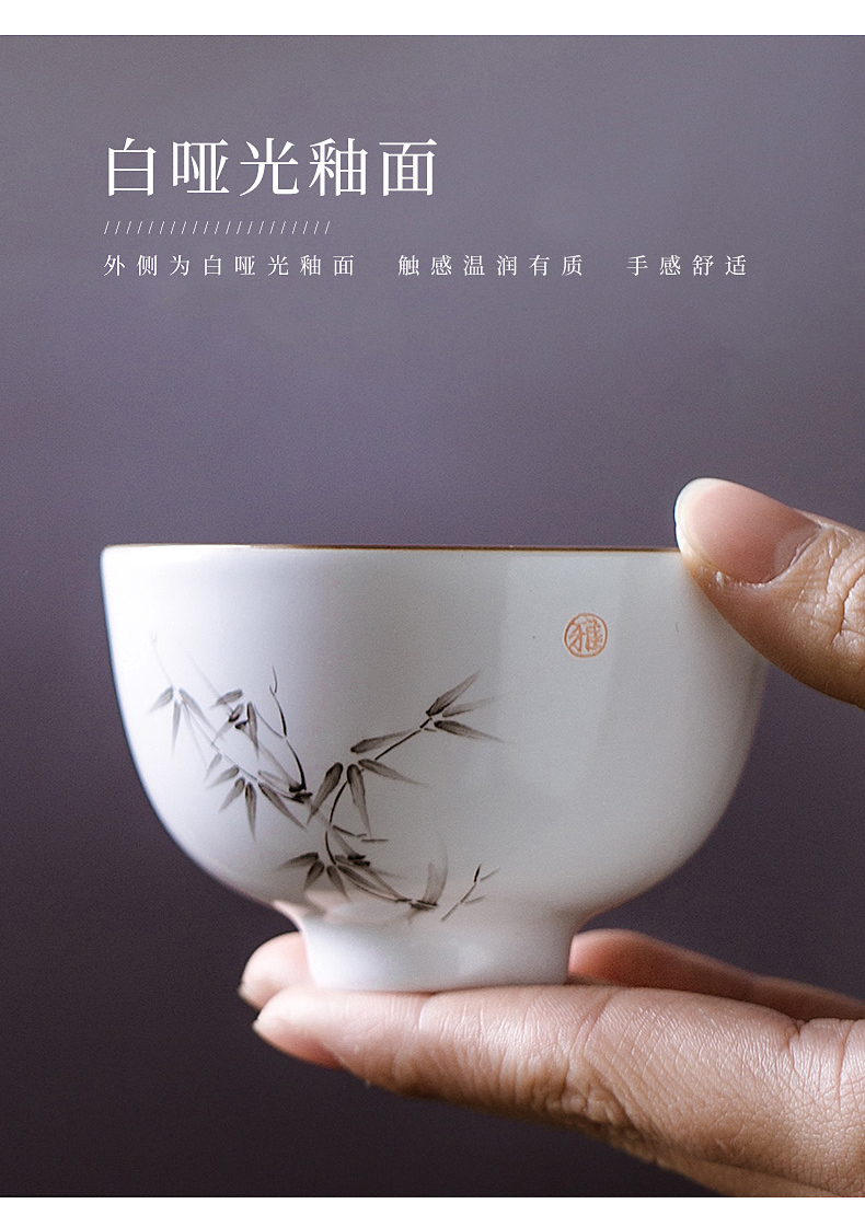 JingChen hand - made teacup sample tea cup of jingdezhen ceramic celadon small single master kung fu tea powder enamel cup cup