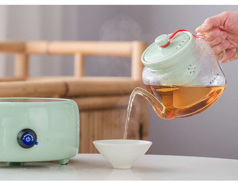 Steaming kettle high - temperature thickening filter glass teapot heat - resistant kung fu tea boiled tea machine electricity TaoLu suits for