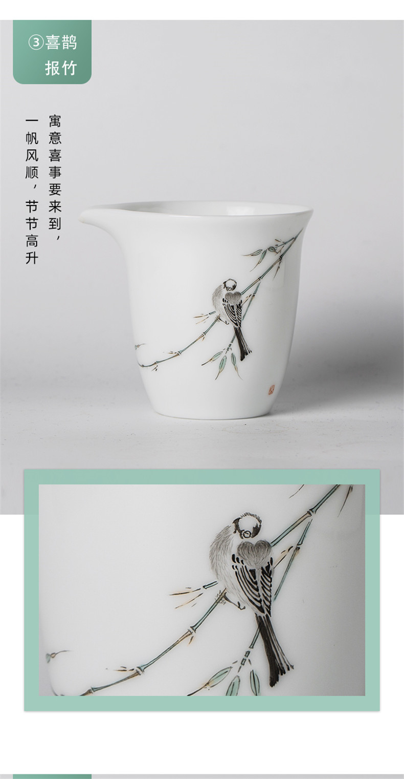 Prevent hot pure hand - made kung fu tea set more heat resistant ceramic points of tea ware fair keller cup pure manual jingdezhen