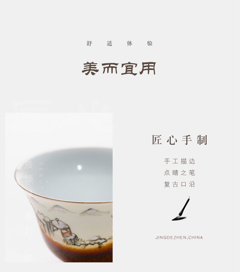 Hand made pastel master cup of large single cup sample tea cup kung fu tea cups of jingdezhen ceramics up tea sets