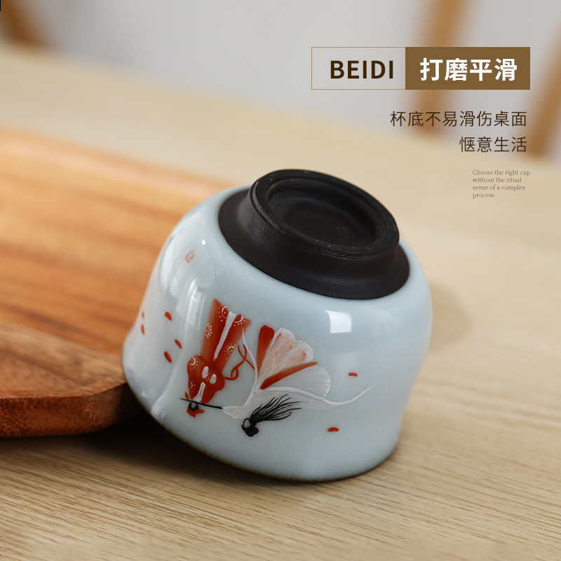 Jingdezhen ceramic up single cup sample tea cup home master cup kung fu tea set hand - made creative move cups