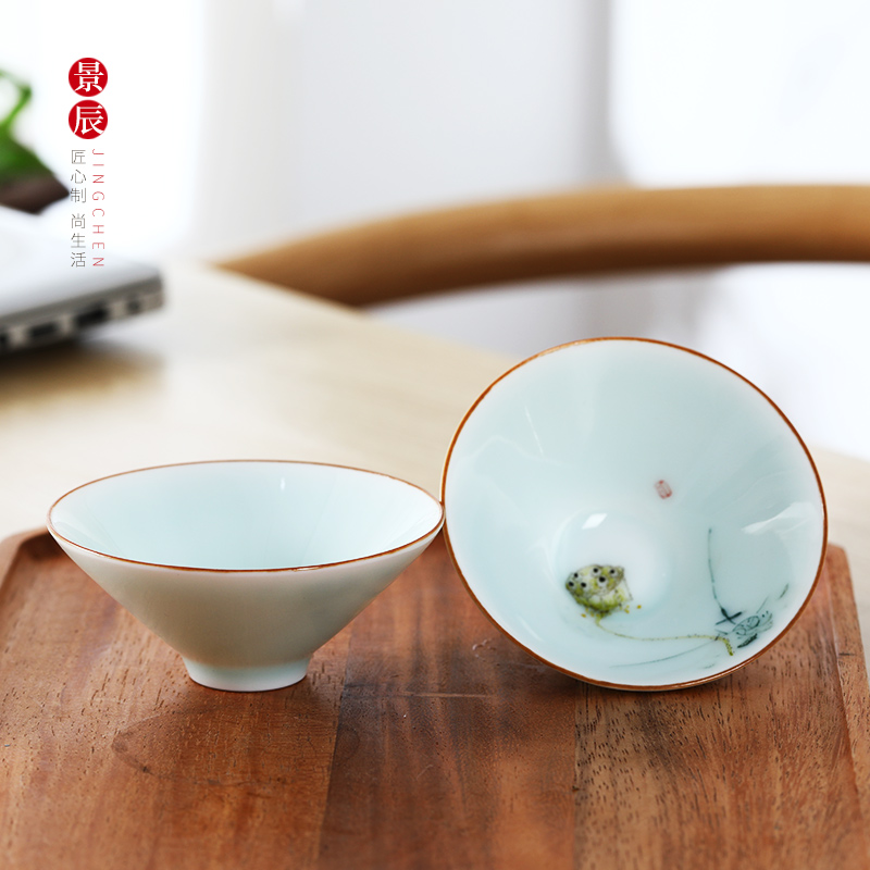Jingdezhen ceramic hand - made creative teacups master cup single CPU and high - end white porcelain cup tea kungfu tea cup