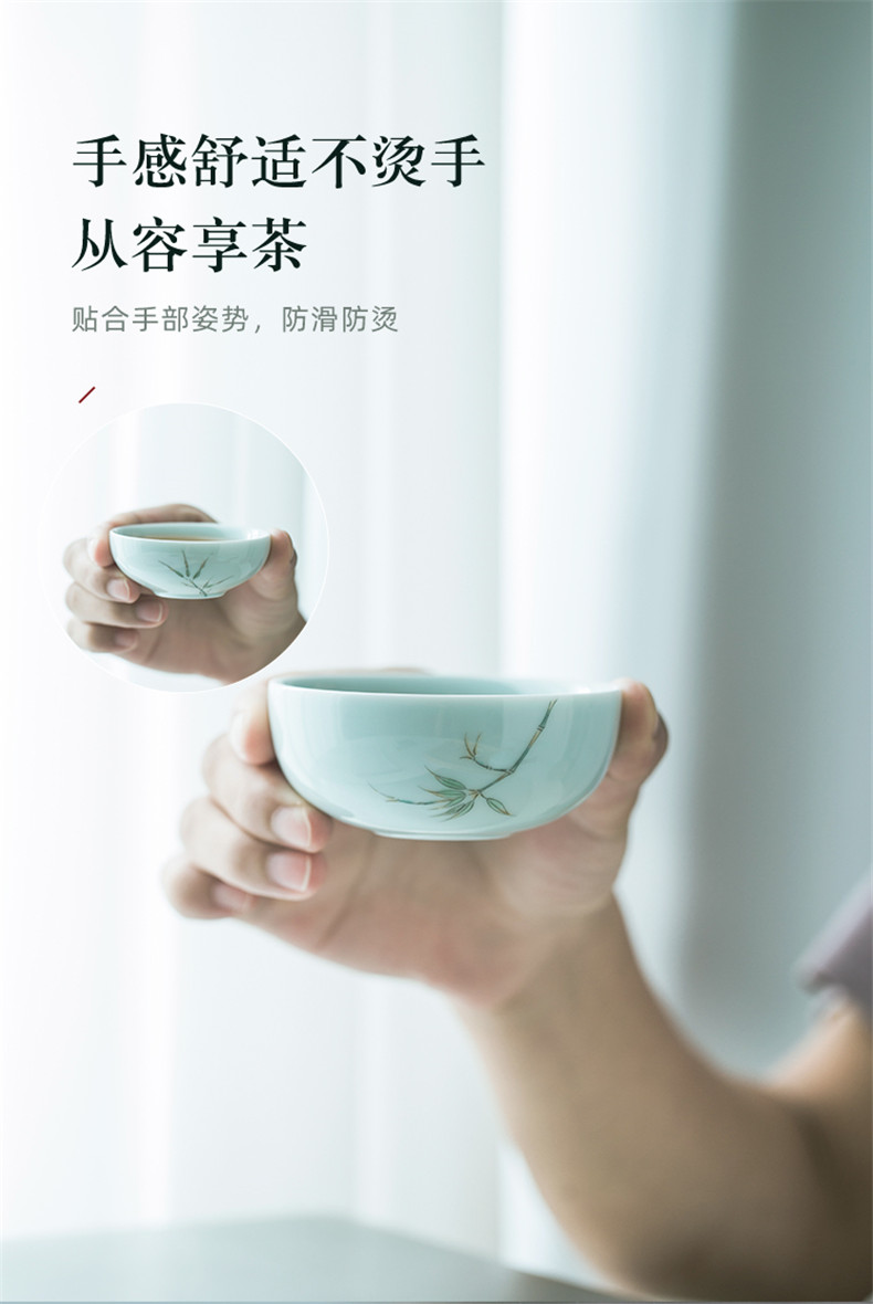 Pure hand travel crack cup a pot of 2 cup with mercifully kung fu tea sets a single portable is suing jingdezhen