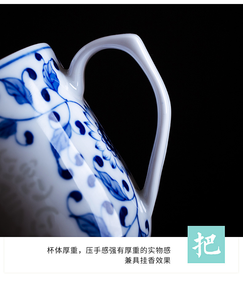 Jingdezhen hand - made porcelain cups around the lotus flower ceramic filter cup home tea cup tea separation restoring ancient ways