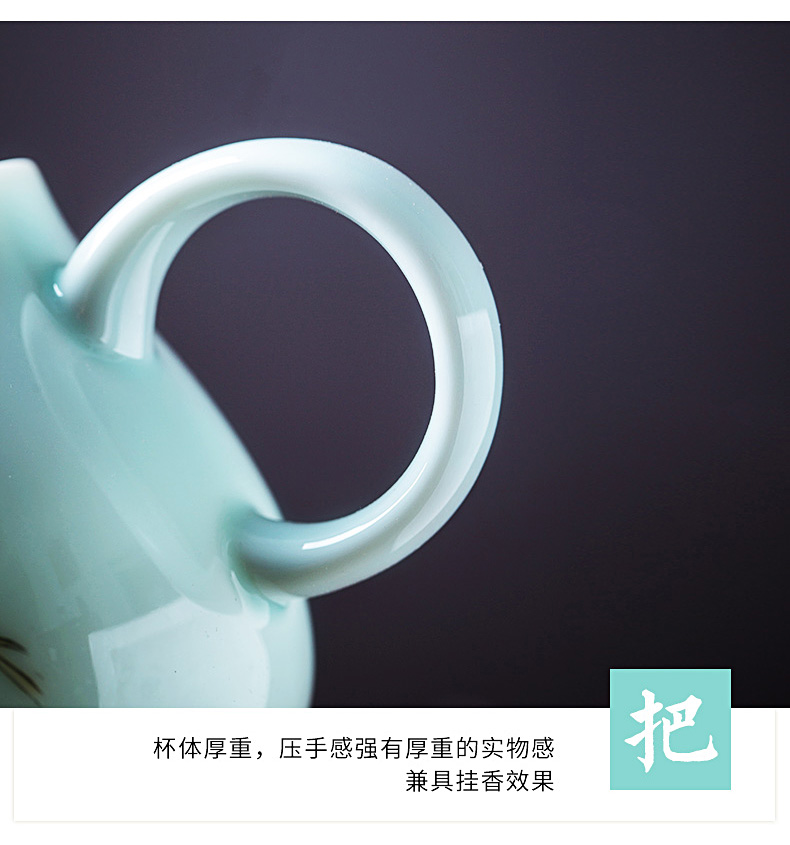 Jingdezhen hand - made ceramic filter cups of tea cups separation office household glass tea cup tea cup