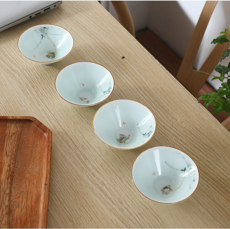 Jingdezhen ceramic hand - made creative teacups master cup single CPU and high - end white porcelain cup tea kungfu tea cup