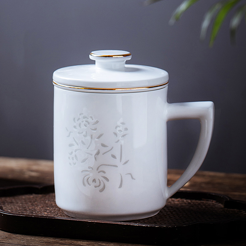 Jingdezhen ceramic filter cup tea cups separation exquisite household tea cups with cover cup by patterns