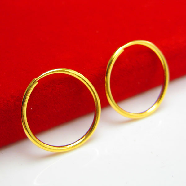 Gold earrings for men and women 999 feet gold earrings men's fine ear bone glossy bare body small ear buckle 18K gold