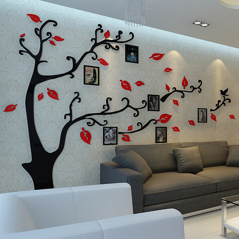 Декоративное дерево на стену. Декорирование стен в гостиной. Наклейки на стену. Объемные наклейки на стену. Декоративные наклейки на стену.