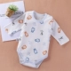 Quần áo trẻ em Xiêm dài tay cotton thiết kế túi bụng phù hợp với quần áo tam giác quần áo sơ sinh mùa thu và mùa đông nam nữ quần áo trẻ em bodysuit chất nỉ bông hàn quốc