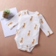 Quần áo trẻ em Xiêm dài tay cotton thiết kế túi bụng phù hợp với quần áo tam giác quần áo sơ sinh mùa thu và mùa đông nam nữ quần áo trẻ em bodysuit chất nỉ bông hàn quốc