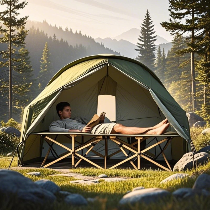 Two-In-One Elevated Tent, Camping Bed Tent, Individual Soldier Tent for Outdoor Solo Fishing and Camping, Bed Not Included Two-In-One Elevated Tent, Camping Bed Tent, Individual Soldier Tent for Outdoor Solo Fishing and Camping, Bed Not Included