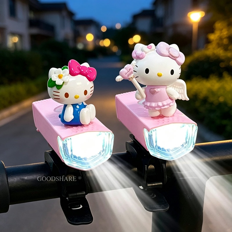 Bicycle Front Light, Cute Kt Cat Design, Suitable for Road Bikes and Scooters, Night Riding Front Lighting, Rechargeable and Waterproof Bicycle Front Light, Cute Kt Cat Design, Suitable for Road Bikes and Scooters, Night Riding Front Lighting, Rechargeable and Waterproof