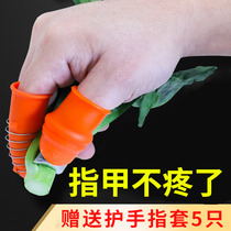 Vegetable picking artifact Pick bean horn thumb knife Pick pepper finger cover Peel bean iron nail cover Pinch vegetable multi-function picker