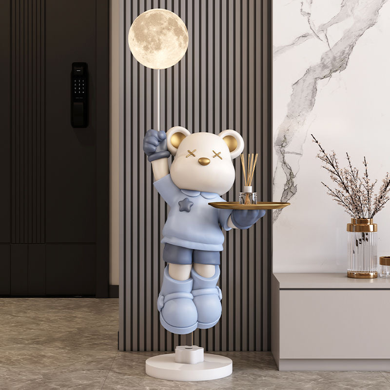 ライト高級暴力的なクマの床の装飾月光ランプソファテレビキャビネットライト高級ホームデコレーション新築祝いのギフト