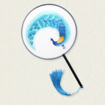 Xiang embroidery fan panda double-sided embroidery pure hand-shaped embroidery Group fan Chinese style characteristics abroad craft gift items