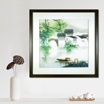 Xiangxiu Jiangnan Water Village Scene Pure Hand Embroidery