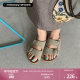 잃어버린 Elk'Pine 콘 Birkenstock 샌들 '여성을위한 레트로 플랫 Birkenstock 하프 슬리퍼 여성을위한 여름 정품 가죽 부드러운 밑창 슬리퍼