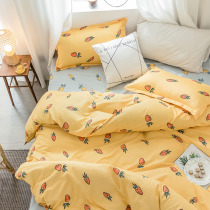 Net red Tide brand four-piece mens and womens ins wind double bed 1 5m1 8m dormitory single bed quilt bedding