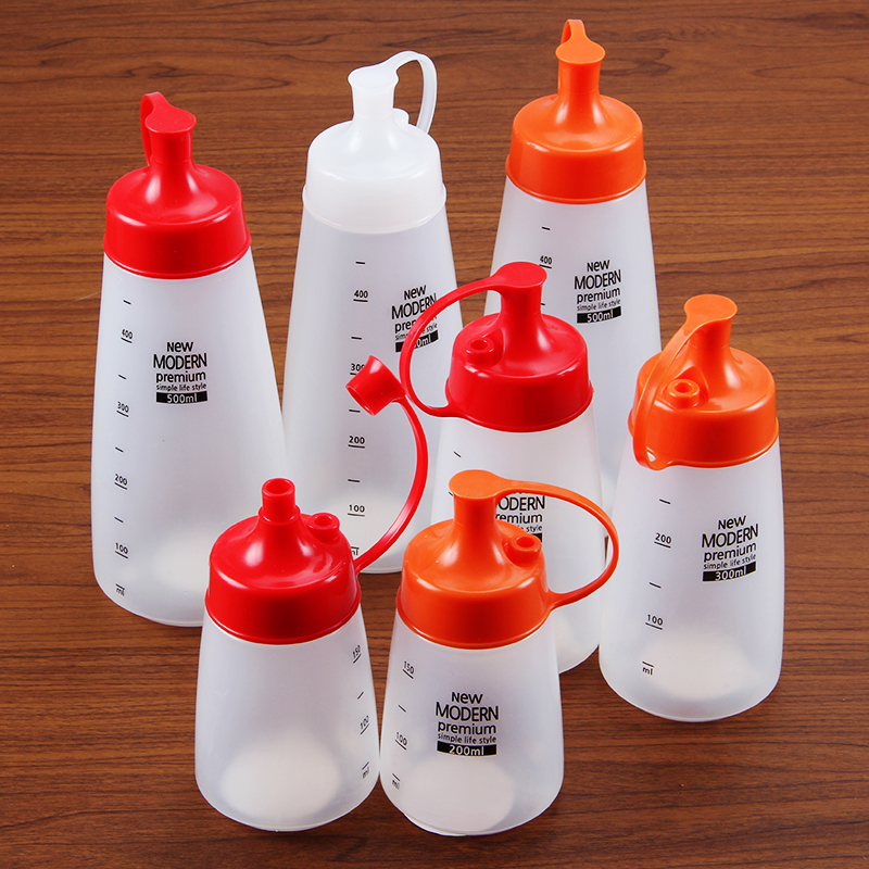Ketchup honey squeeze bottle food-grade commercial sharp-mouthed salad dressing special oil-consuming jam squeeze sauce bottle large-caliber