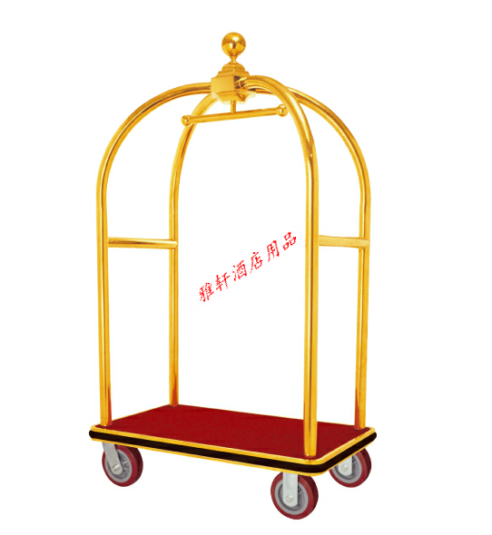 Lobby Tool Cart Luxury Luggage Cart Big Golden Roof Hotel Luggage Car Big Golden Roof Luggage Cart FlatBed Trolley