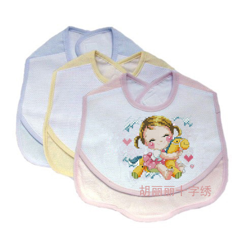 ●Hu Lili Cross Stitch ●Korea Yedan New Belle Baby Flower Bib Bib Blank Pink Yellow