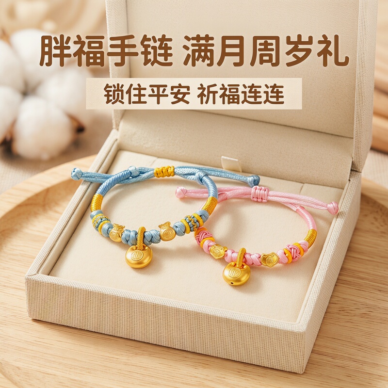 Gold Fat Fortune Bracelet Baby Full Month and First Birthday Gift Bracelet Pure Gold 999 Gold Lock Infant Longevity Lock Baby Gold Jewelry Gold Fat Fortune Bracelet Baby Full Month and First Birthday Gift Bracelet Pure Gold 999 Gold Lock Infant Longevity Lock Baby Gold Jewelry